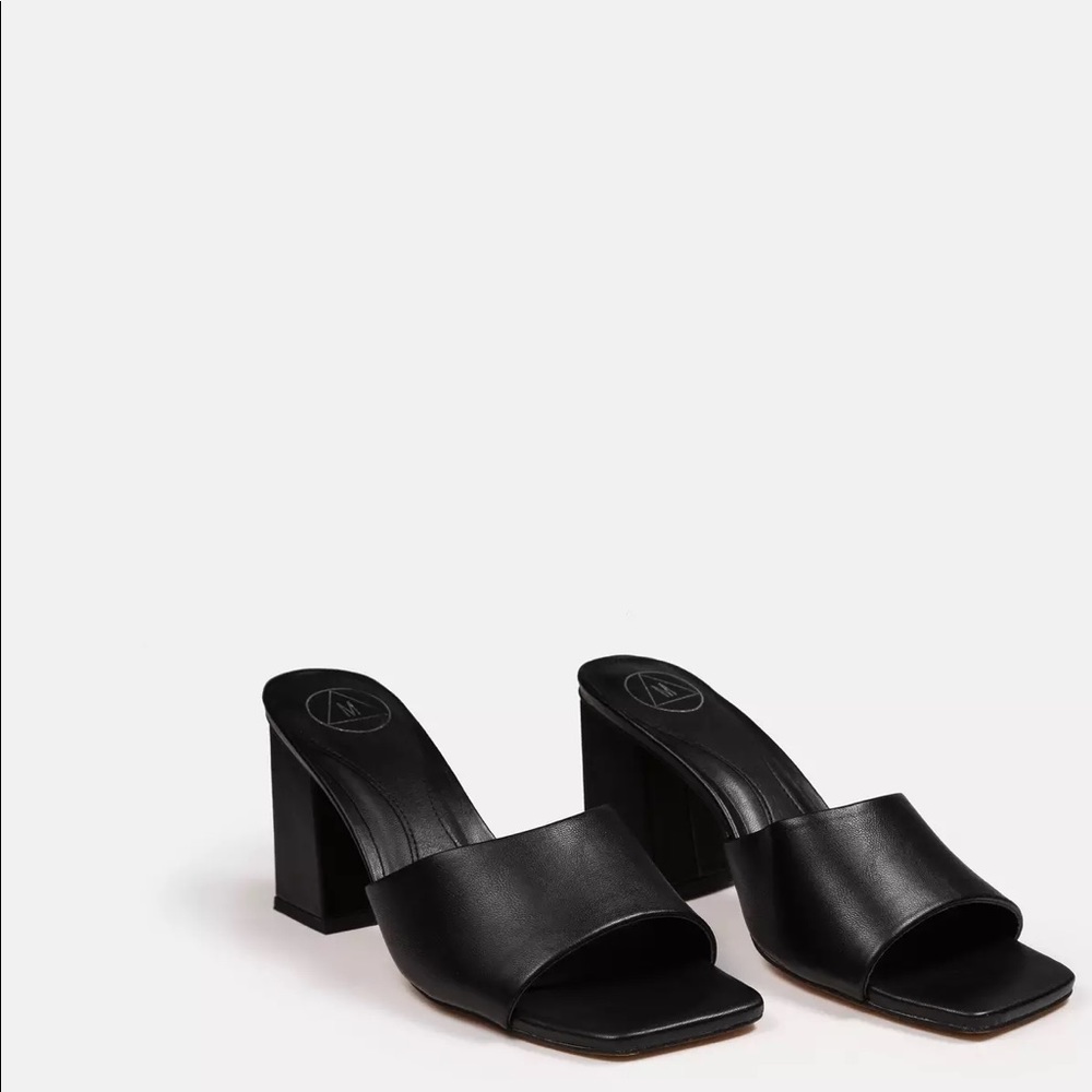 Trendy Black Mule Sandals -Missguided